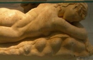 maenad dreaming on lion skin